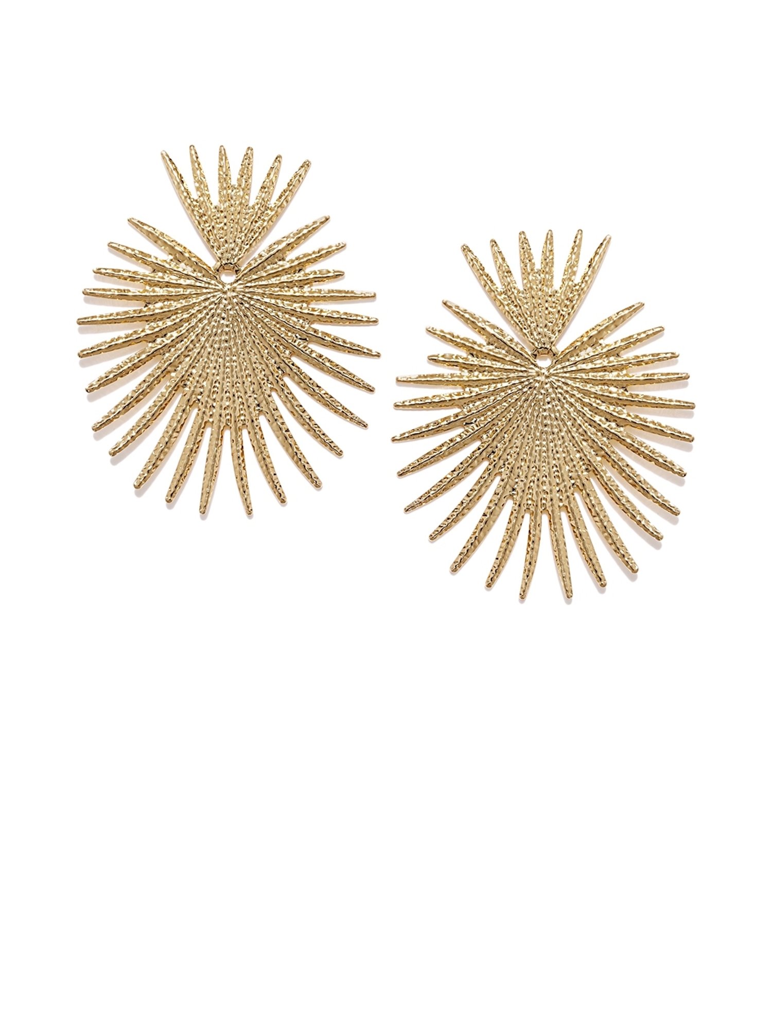 OOMPH Golden Tone Floral Motif Retro Vintage Style Large Statement Fashion Drop Earrings for Women