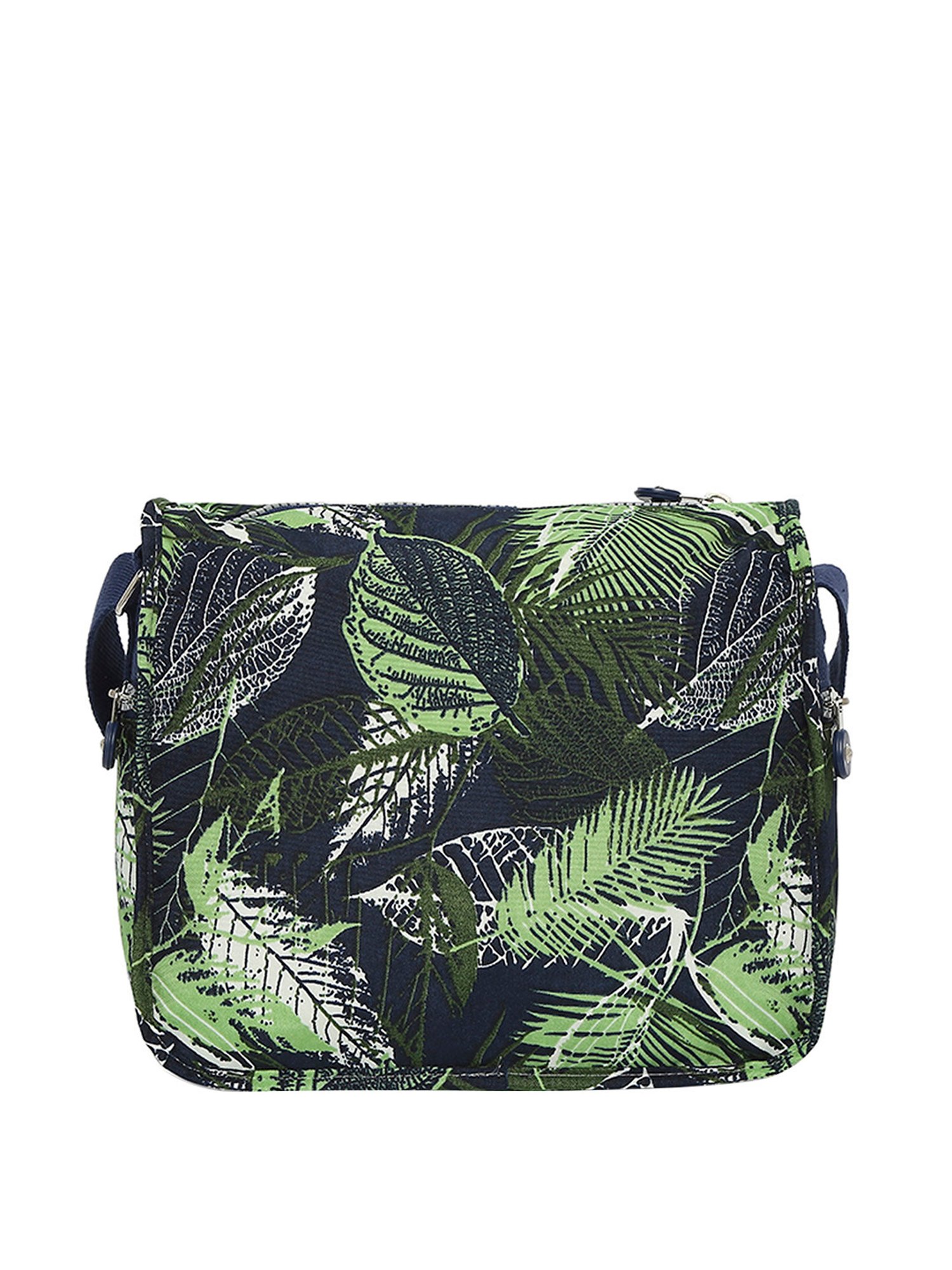 Baomi Blue & Green Printed Medium Sling Handbag
