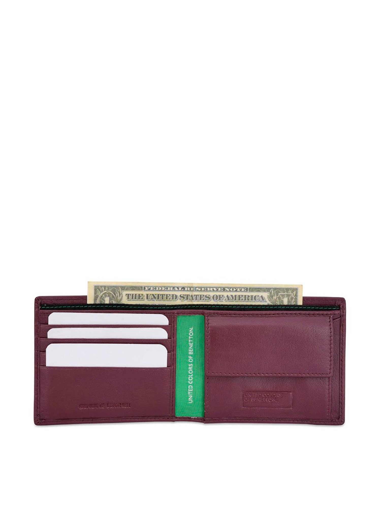 United Colors of Benetton Genaro Wine Leather Solid Bi-Fold Wallet
