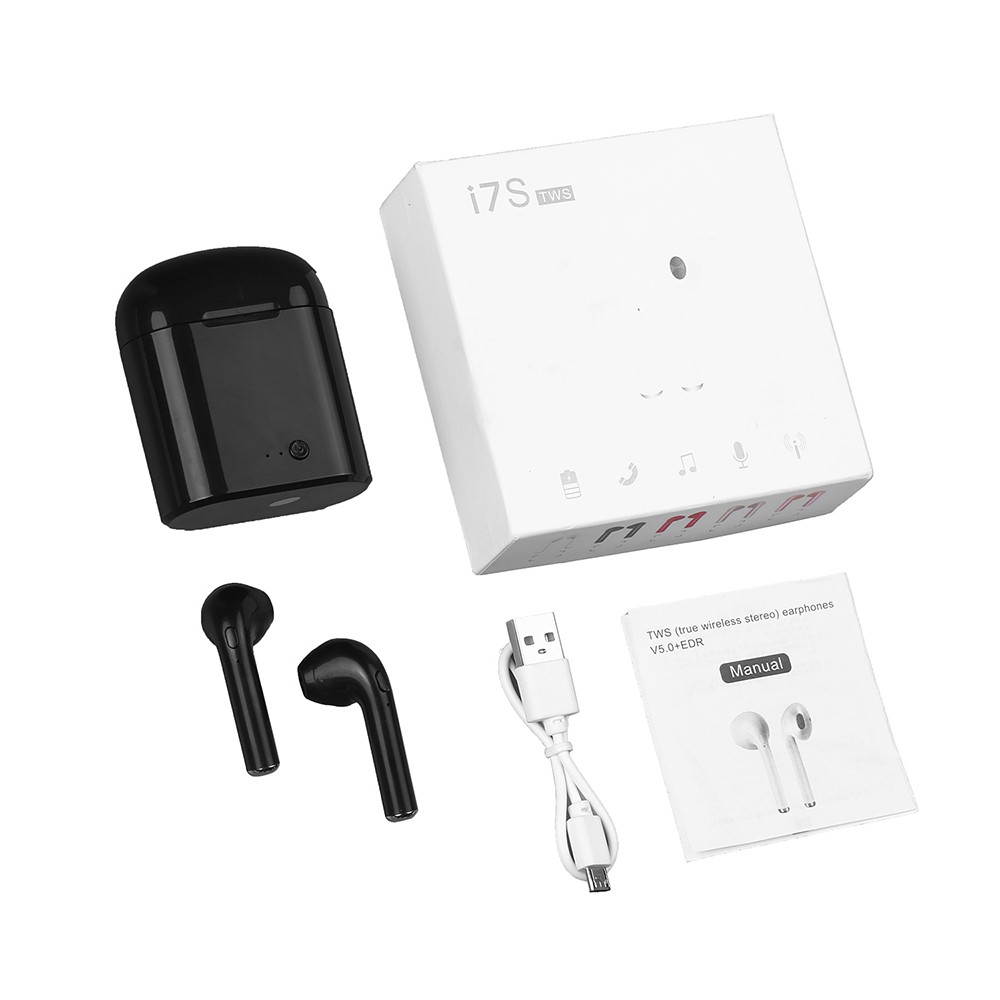 i7S TWS Earphone BT5.0 Wireless Sports Earbuds Cordless Handsfree In Ear Stereo Headset with Charging Box Noise Reduction Compatible with Android iOS