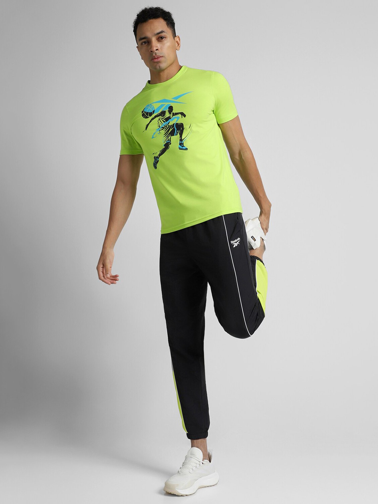 Reebok Green Slim Fit Print T Shirt