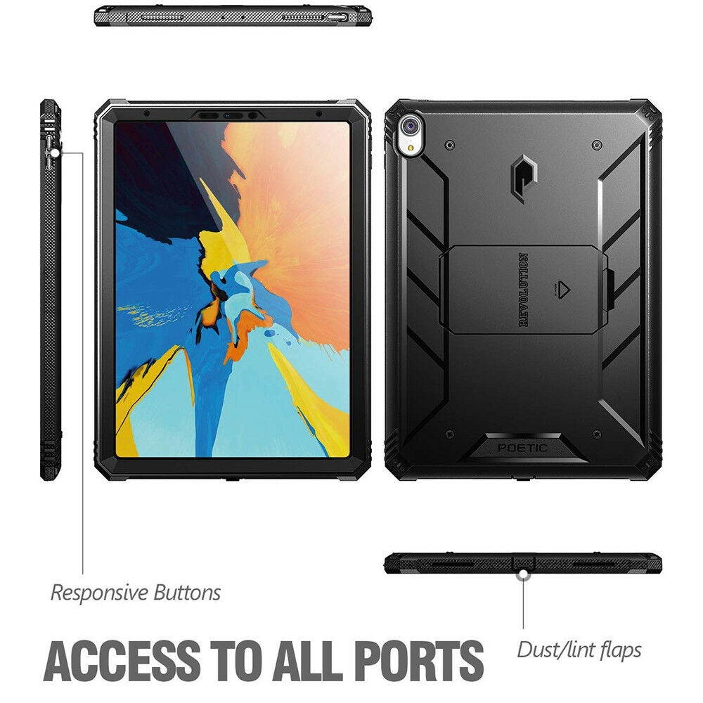 For iPad Pro 11 | Poetic [Screen Shield] Shockproof Hard Cover Case Black