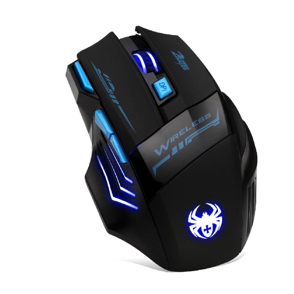 2.4GHz Professional Wireless Optical Game Gaming Mouse Mice 2400 DPI /1600 DPI /1000 DPI /600 DPI 7 Buttons For Laptop Notebook PC Black