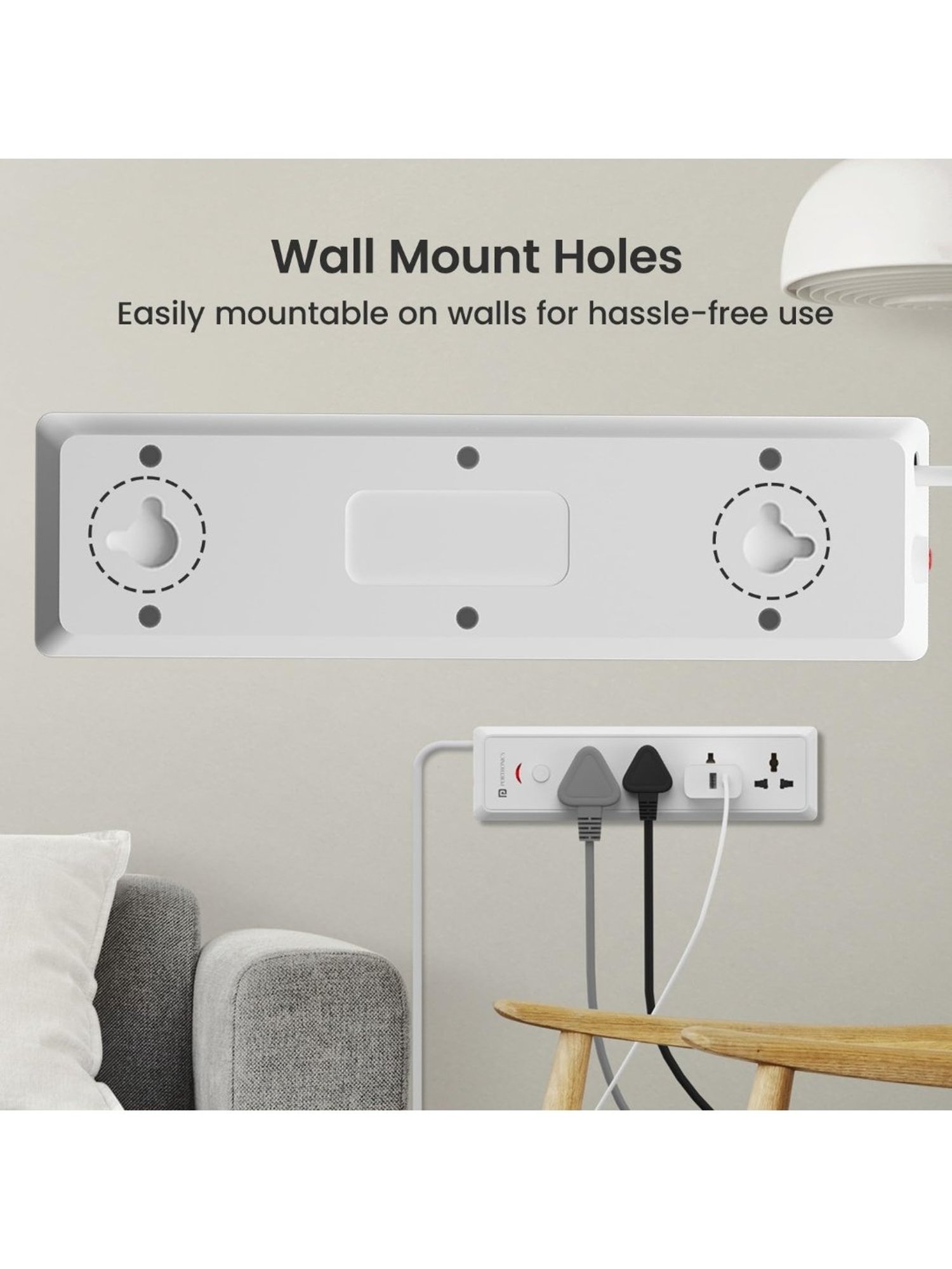 Portronics 16 Amp Power Plate 17 Extension Board (White)