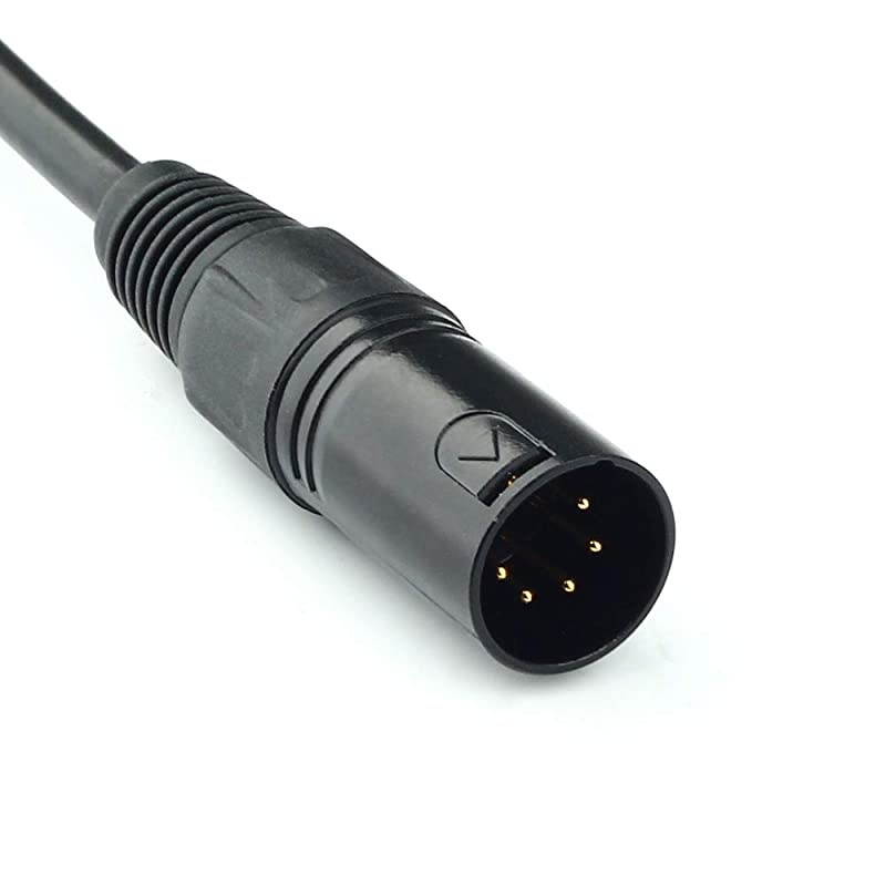 3 Pin XLR Female to 5 Pin XLR Male Audio Cable for Microphone DMX Stage Light Turnaround ,XLR3Fto XLR5M Adapter Cable (12inch / 2Pack)