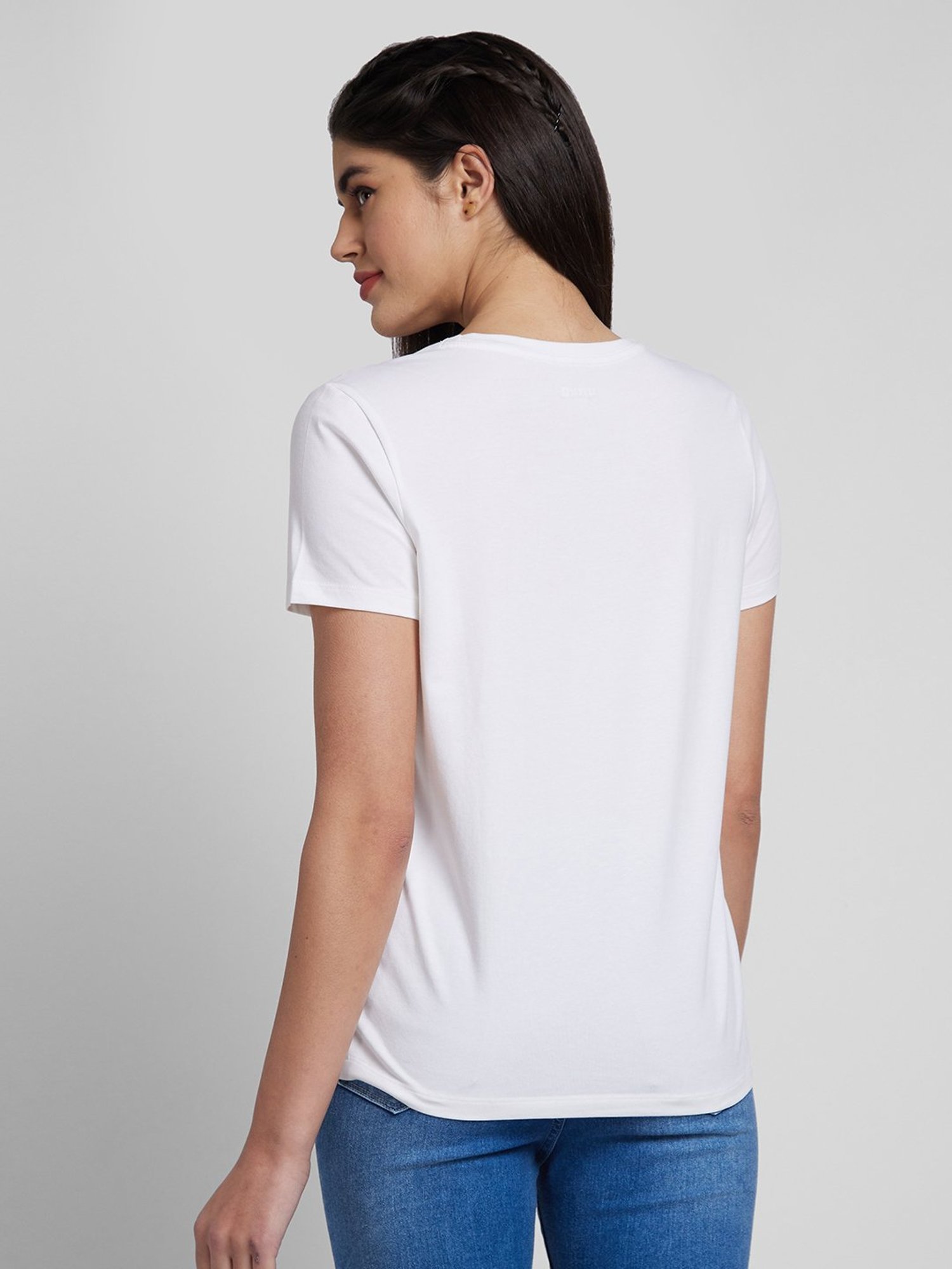 Spykar White Printed T-Shirt
