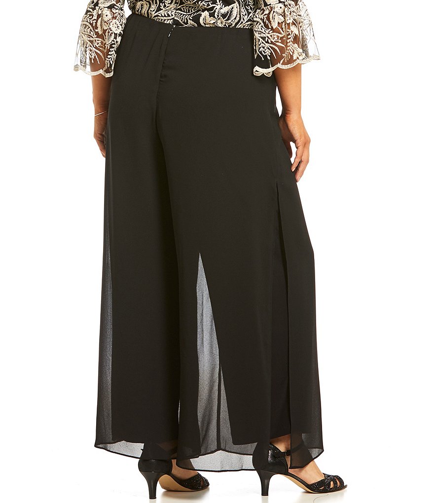 Alex Evenings Plus Size Georgette Wide Leg Pants