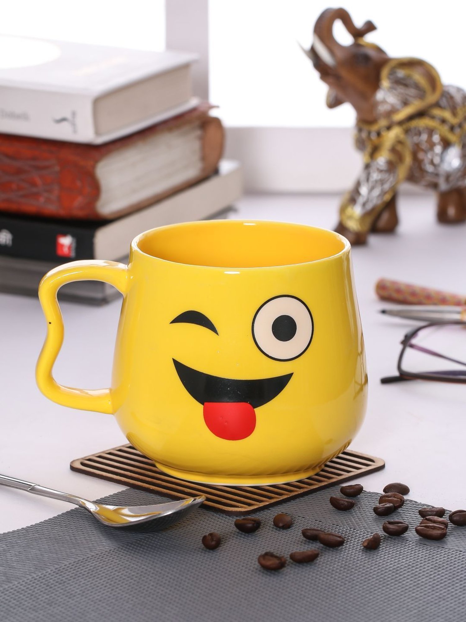 JCPL Yellow Ceramic Milk & Coffee Mug (0.33L) - Set of 1