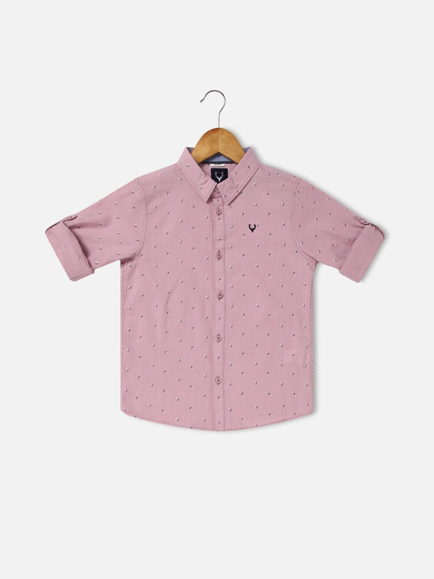 Allen Solly Junior Dusty Pink Printed Full Sleeves Shirt