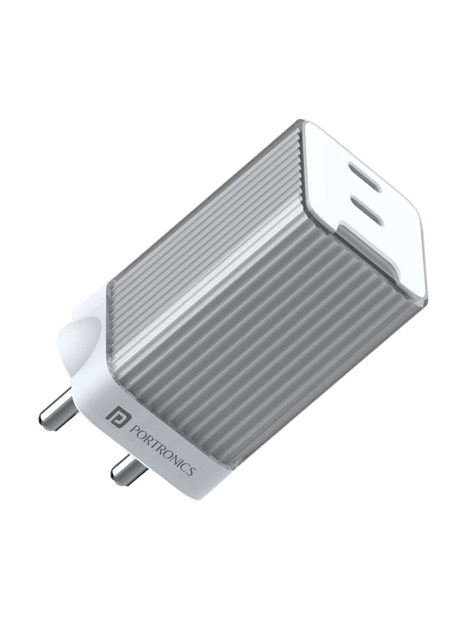 Portronics Adapto 4 Dual Ports High Power PD Charger with Supports Laptop Charging (White)