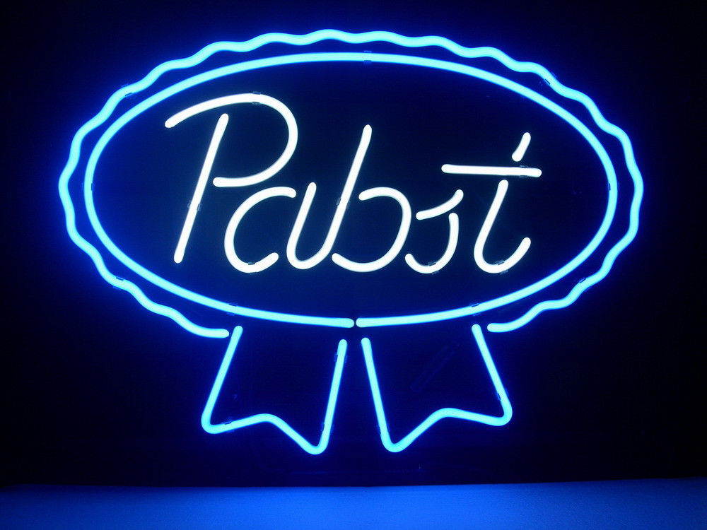 Fashion Neon New Pabst Blue Ribbon Larger Real Glass Neon Beer Bar Pub Light Sign 17x14!!!Best Offer!