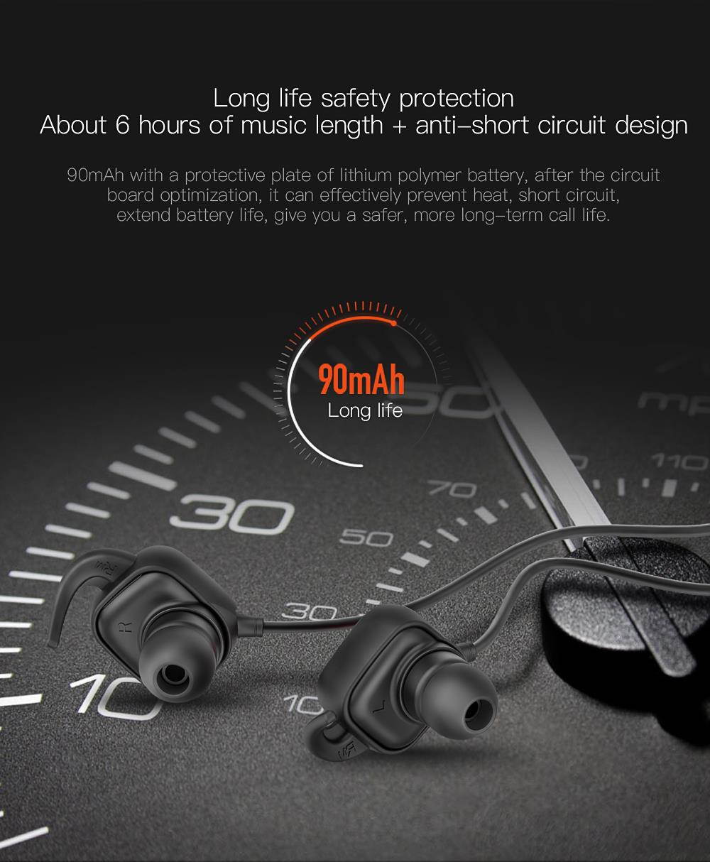 QCY QY12 Bluetooth Earphones Sport Wireless Earphones Magnet Switch Earbuds With Mic Noise Cancelling Earbud - White