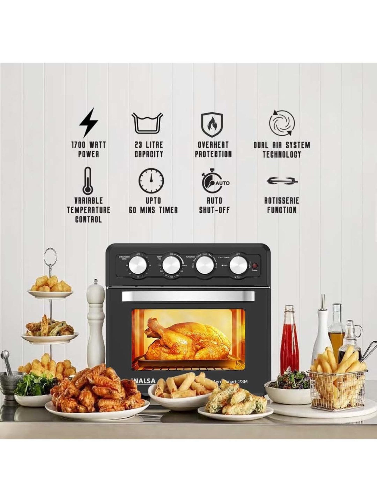 Prestige Nutrifry Black Plastic Electric Digital Touch Airfryer 4.5L