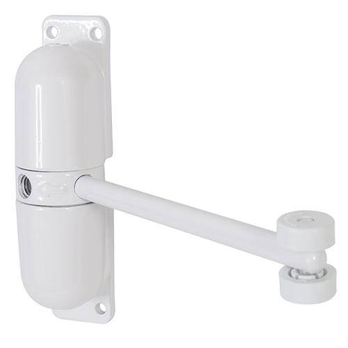 Tuff Stuff 647 White Adjustable Mini Door Closer With Metal Housing