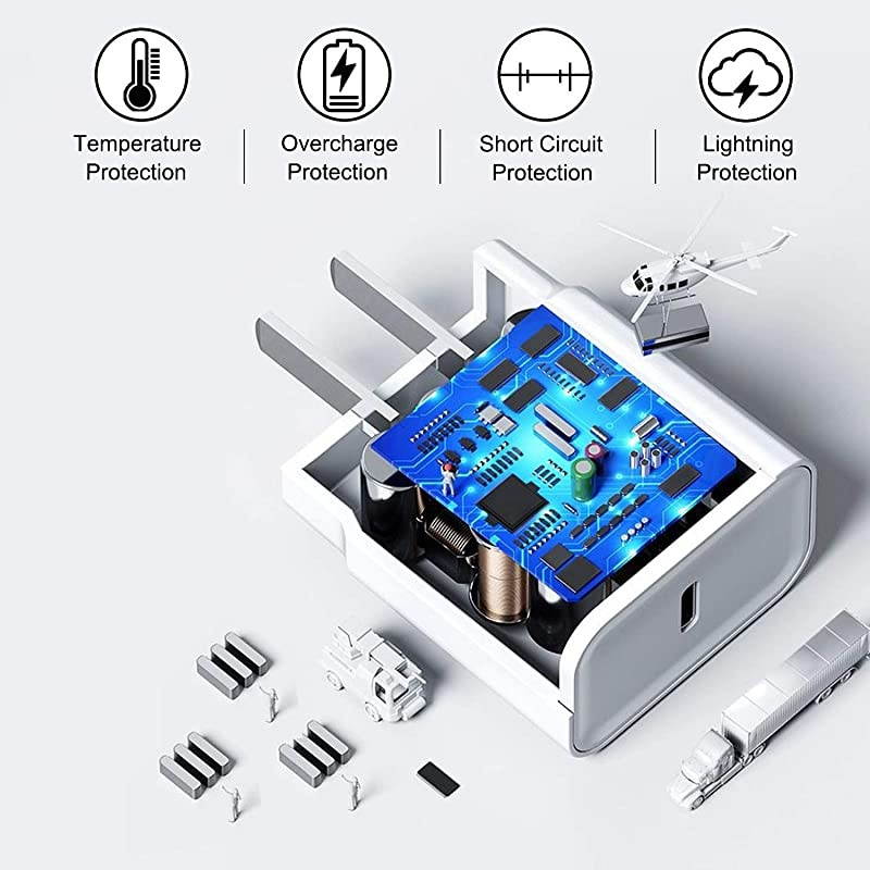 18W Fast Pixel Charger Fit for Google Pixel 5 4A 4 3 3A 2,Pixel XL 2XL 3XL 4XL Phone Pixel Stand PD Type USB C AC Power Supply Adapter Cord(White)