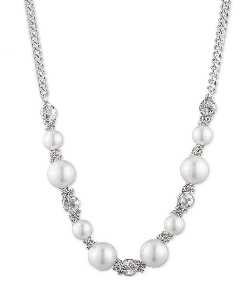 Givenchy Crystal Pearl Frontal Necklace