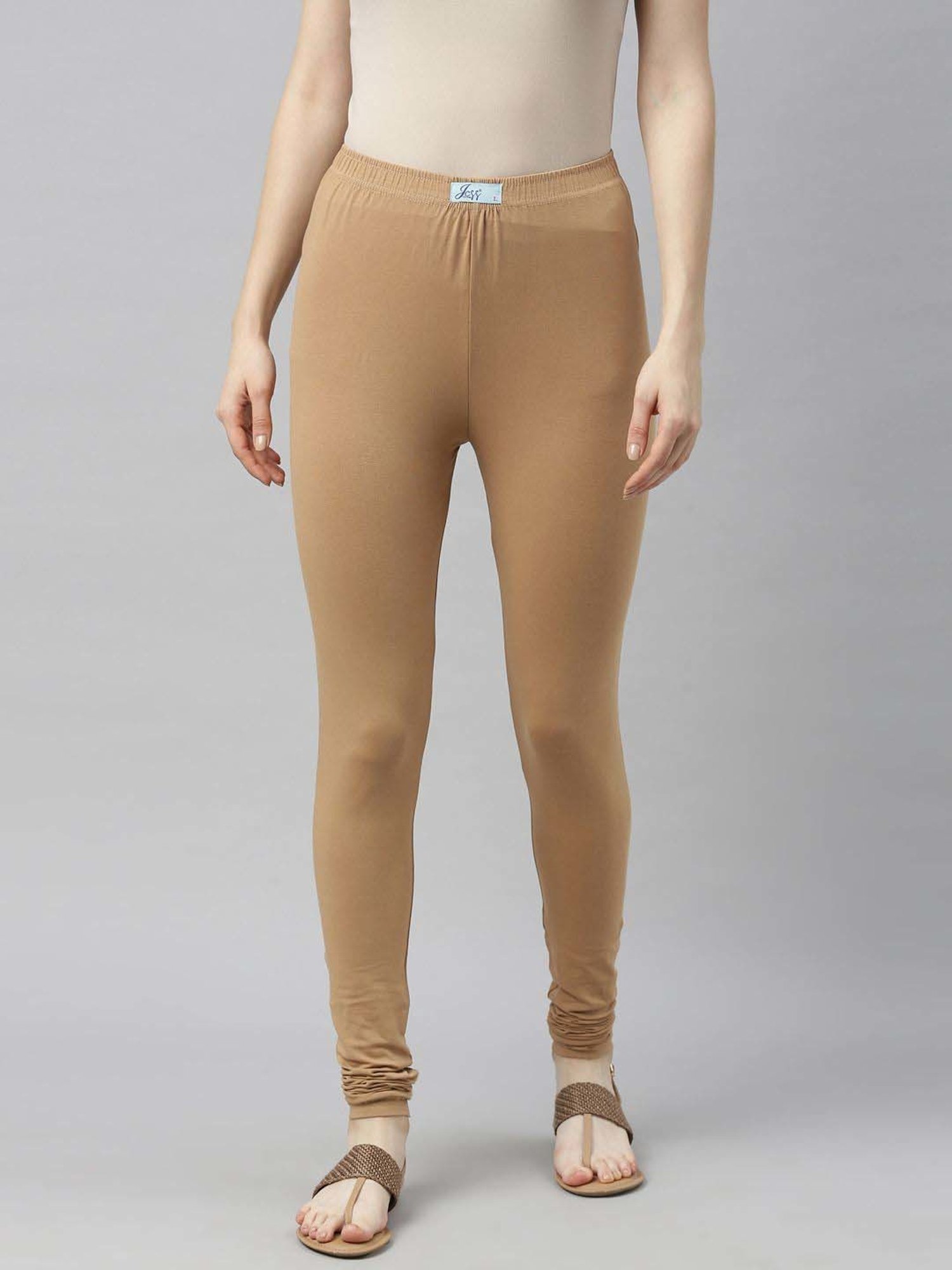 JCSS Blue & Beige Cotton Leggings - Pack Of 2