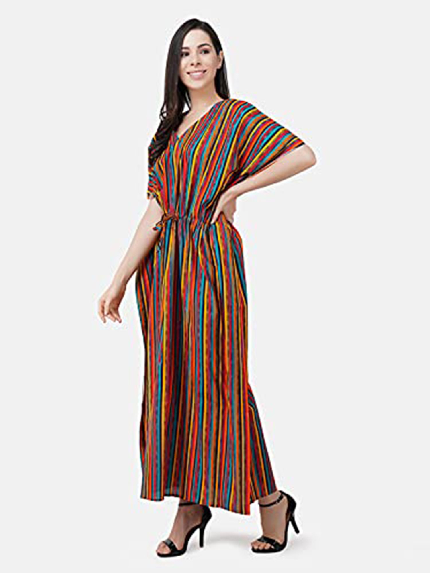 KOI SLEEPWEAR Multicolor Striped Kaftan Nighty