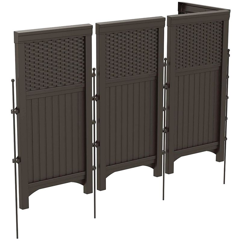 Suncast 4 Panel Wicker Screen Enclosure Bundled w/ Outdoor Screen 4-Panel Fence