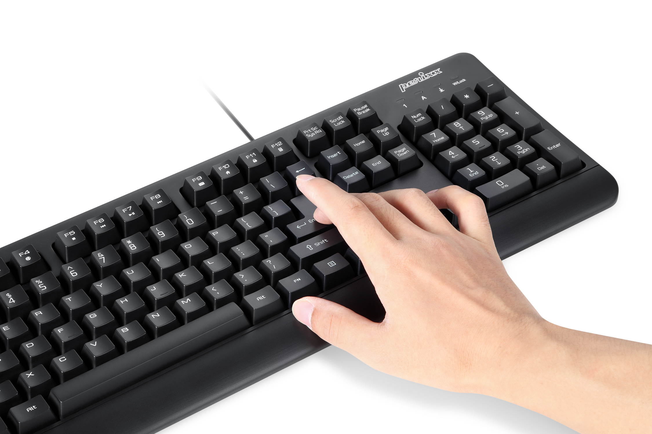 Perixx PERIBOARD-517 Wired Water Proof Keyboard, IP 65 Dust and Water Proof, Black, 24 Anti-Gosting Keys, US English Standard Layout