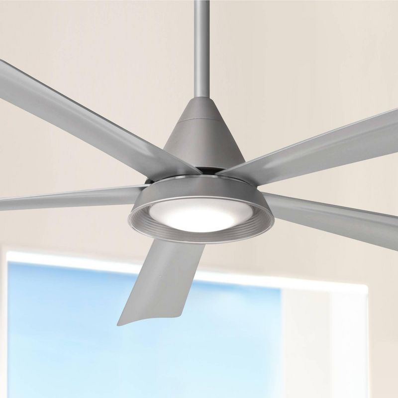 54" Minka Aire Cone Silver Wet LED Ceiling Fan