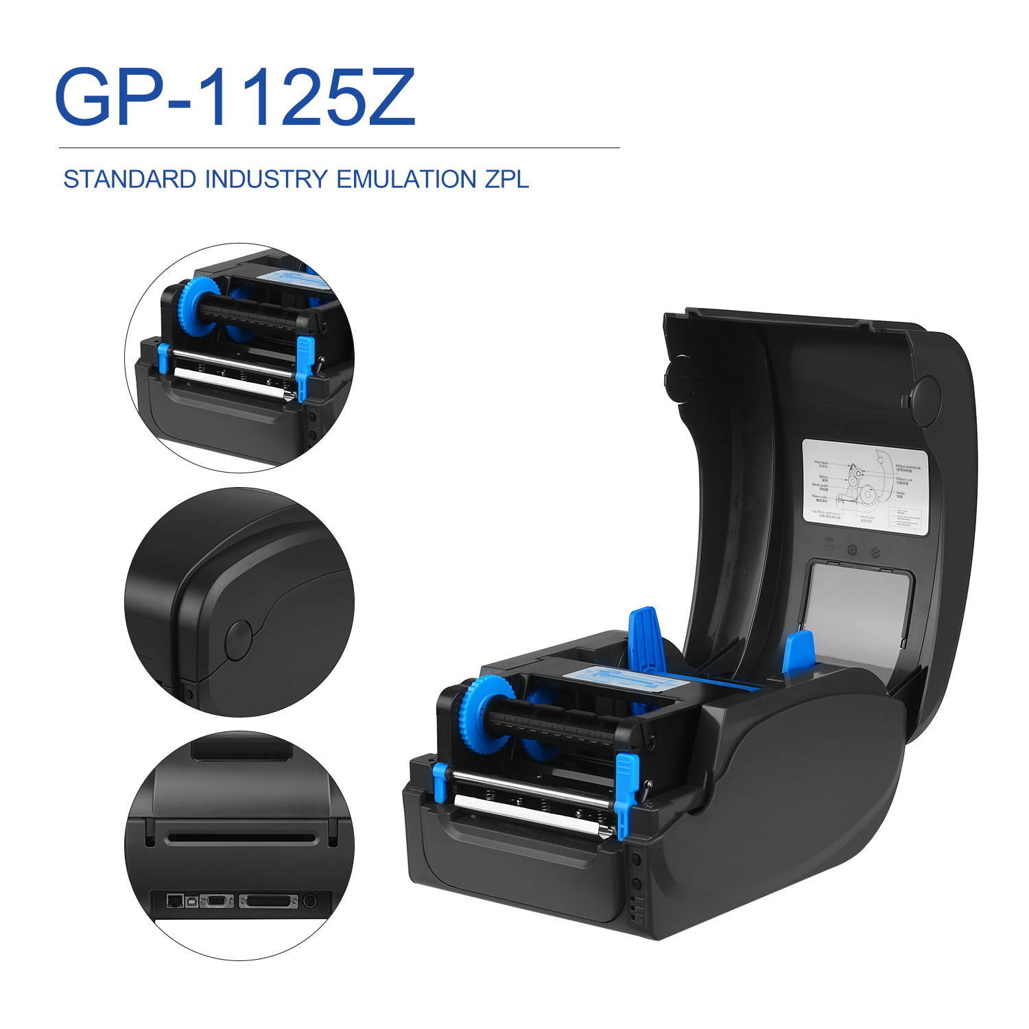 Desktop Label Printer Direct Thermal & Thermal Transfer 2-In-1 High Speed Printer 4in Width for Labeling Mailing Barcodes Tags and Wrist Bands USB Serial and Parallel Port Connectivity