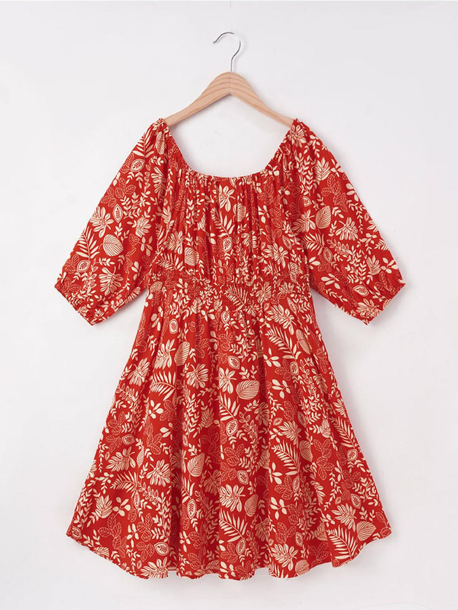 Edheads Kids Orange Cotton Printed Dress