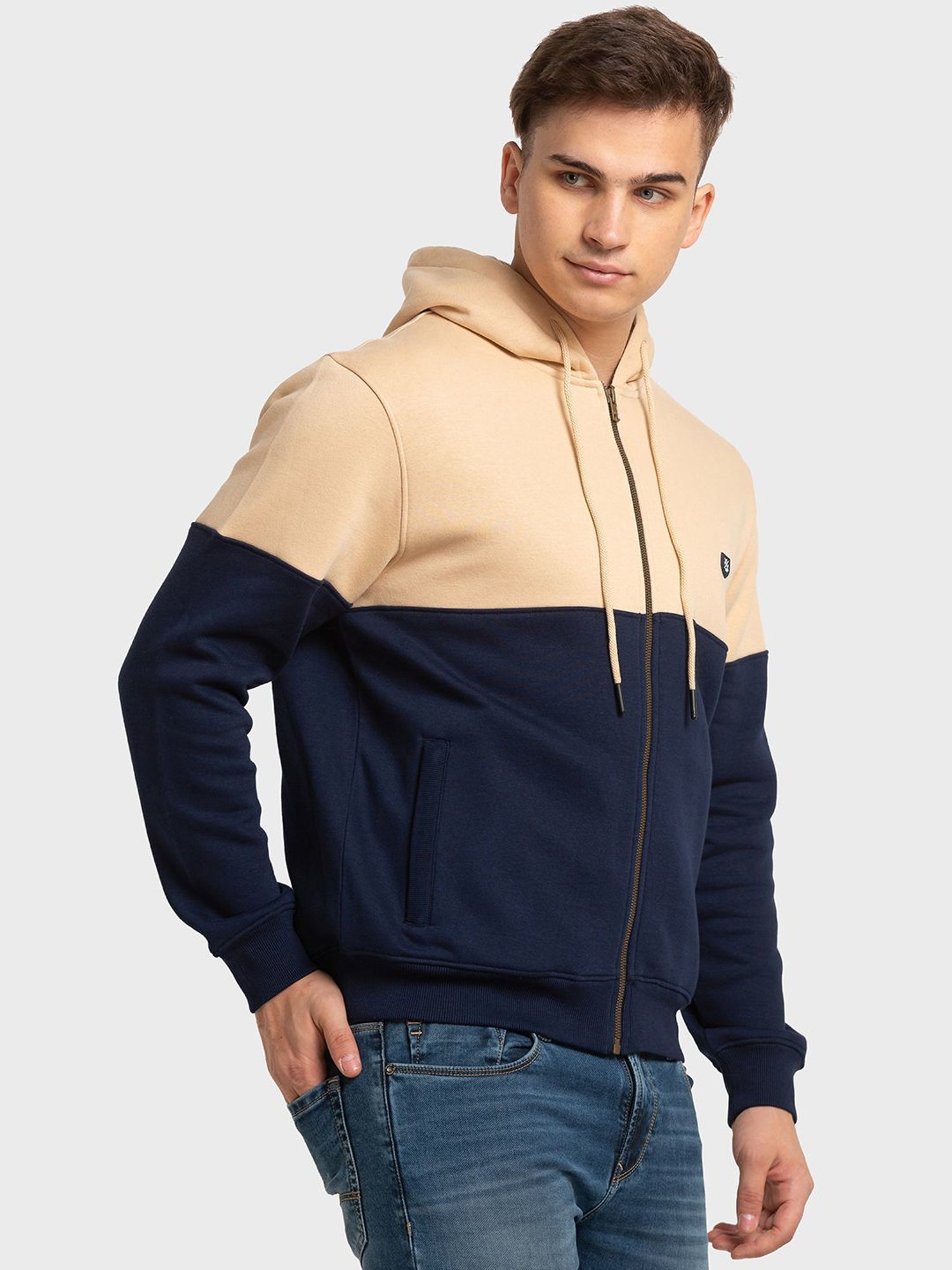 ColorPlus Multi Tailored Fit Colour Block Hooded Sweatshirt