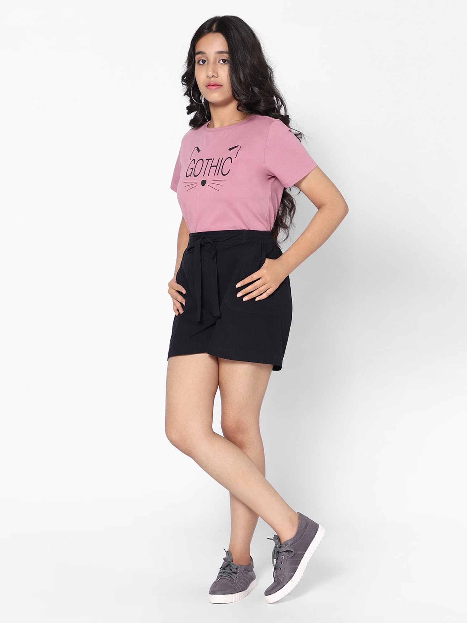 TeenTrums Girls Pink Printed Top