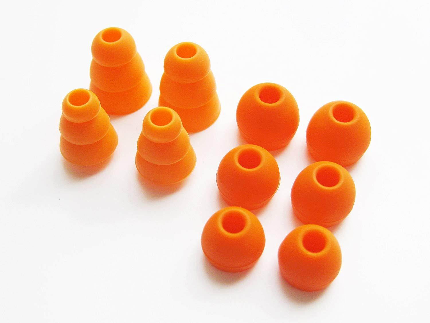 Orange Replacement Earbuds Eartips Set for Monster Beats Dr. Dre Tour, urBeats 2.0, HeartBeats 2.0 (Lady Gaga), DiddyBeats and Monster Turbine Pro In-Ear Stereo Earphones