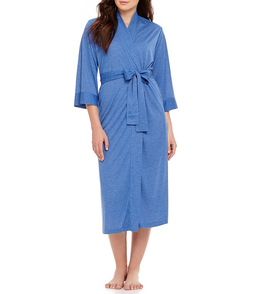 Lauren Ralph Lauren Paisley Print Satin Short Wrap Robe