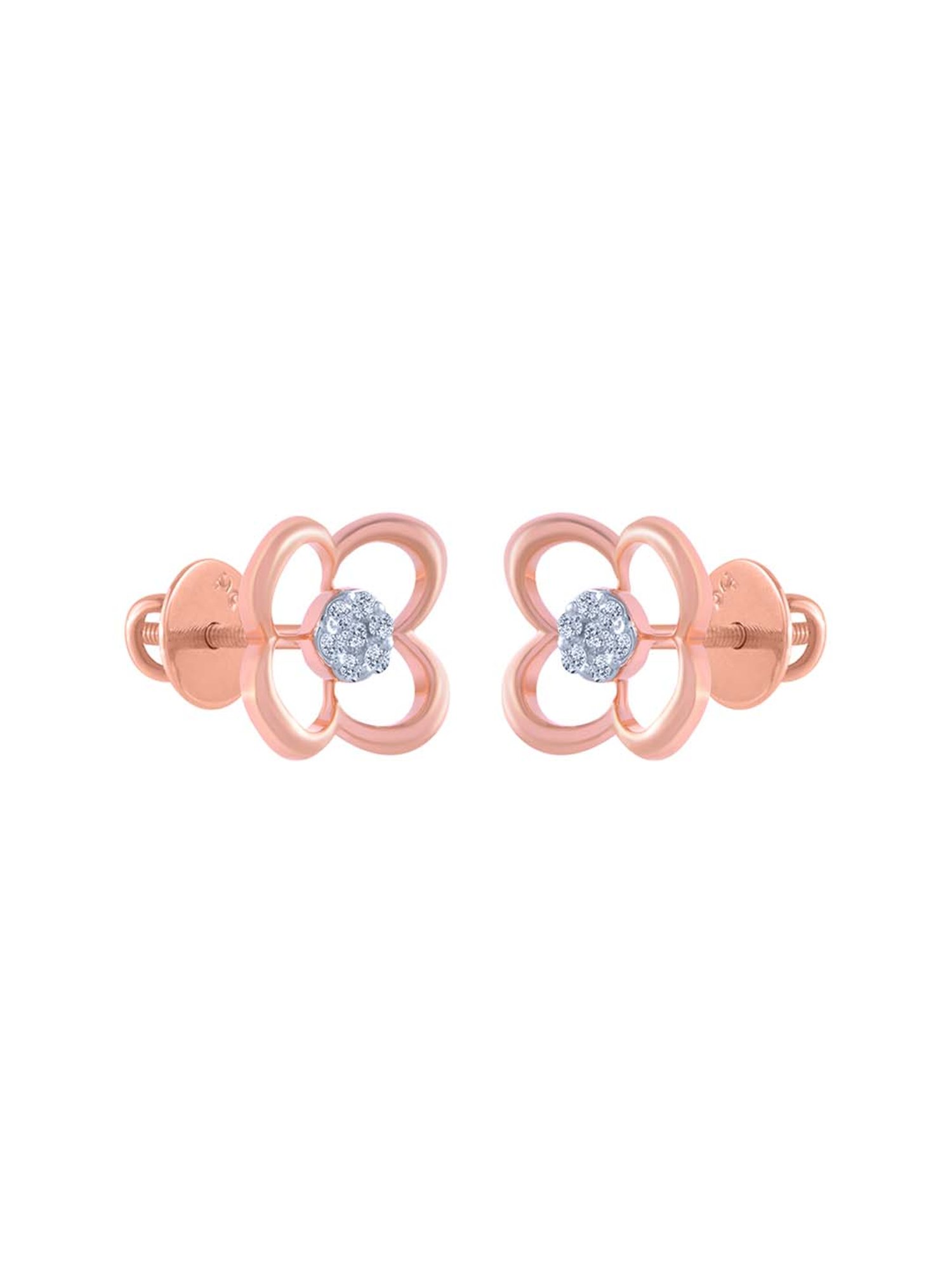 P.C. Chandra Jewellers 14 kt Gold & Diamond Earrings