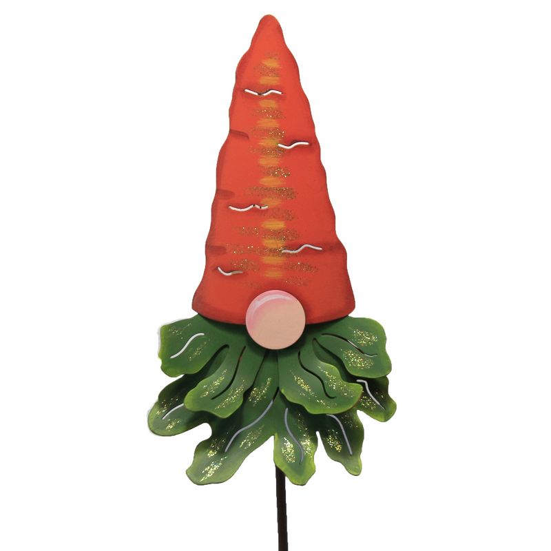 Home & Garden 26.5" Carrot Gnome Stake Easter Round Top Collection  -  Decorative Garden Stakes