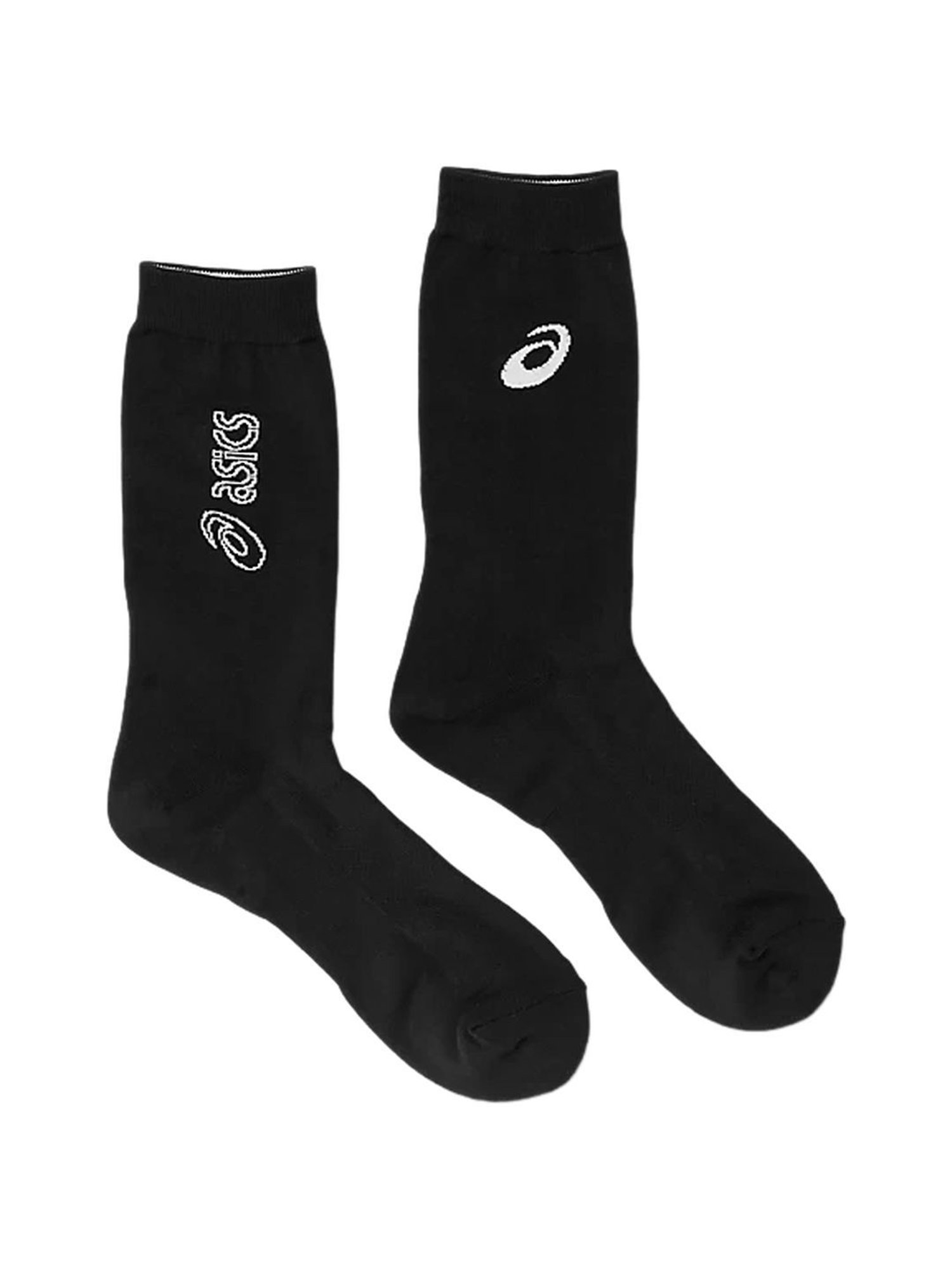 Asics Black Polyester Logo Calf Length Socks
