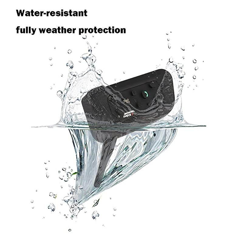 Intercom Bluetooth Helmet Headset V6 1200 Meter Full Duplex RealTime Motorbike Wireless Headphone 6 Riders Communicator Talk for Skiing Motorbike Camping 1 Pack