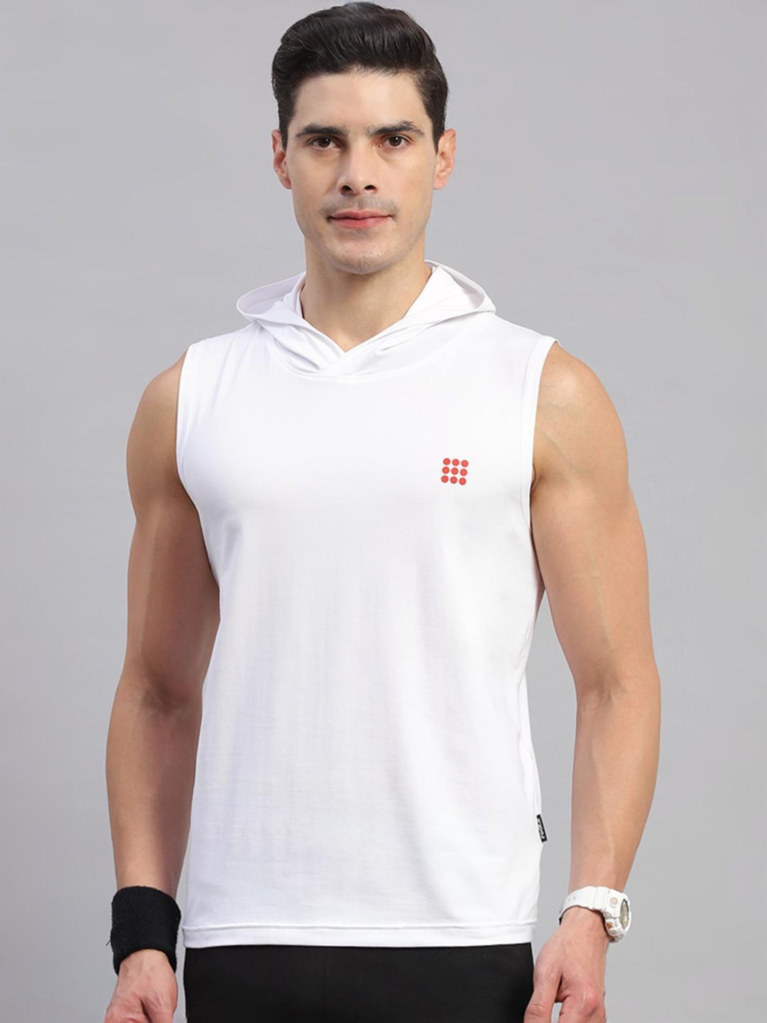 Rock.it White Cotton Regular Fit Tank Tee