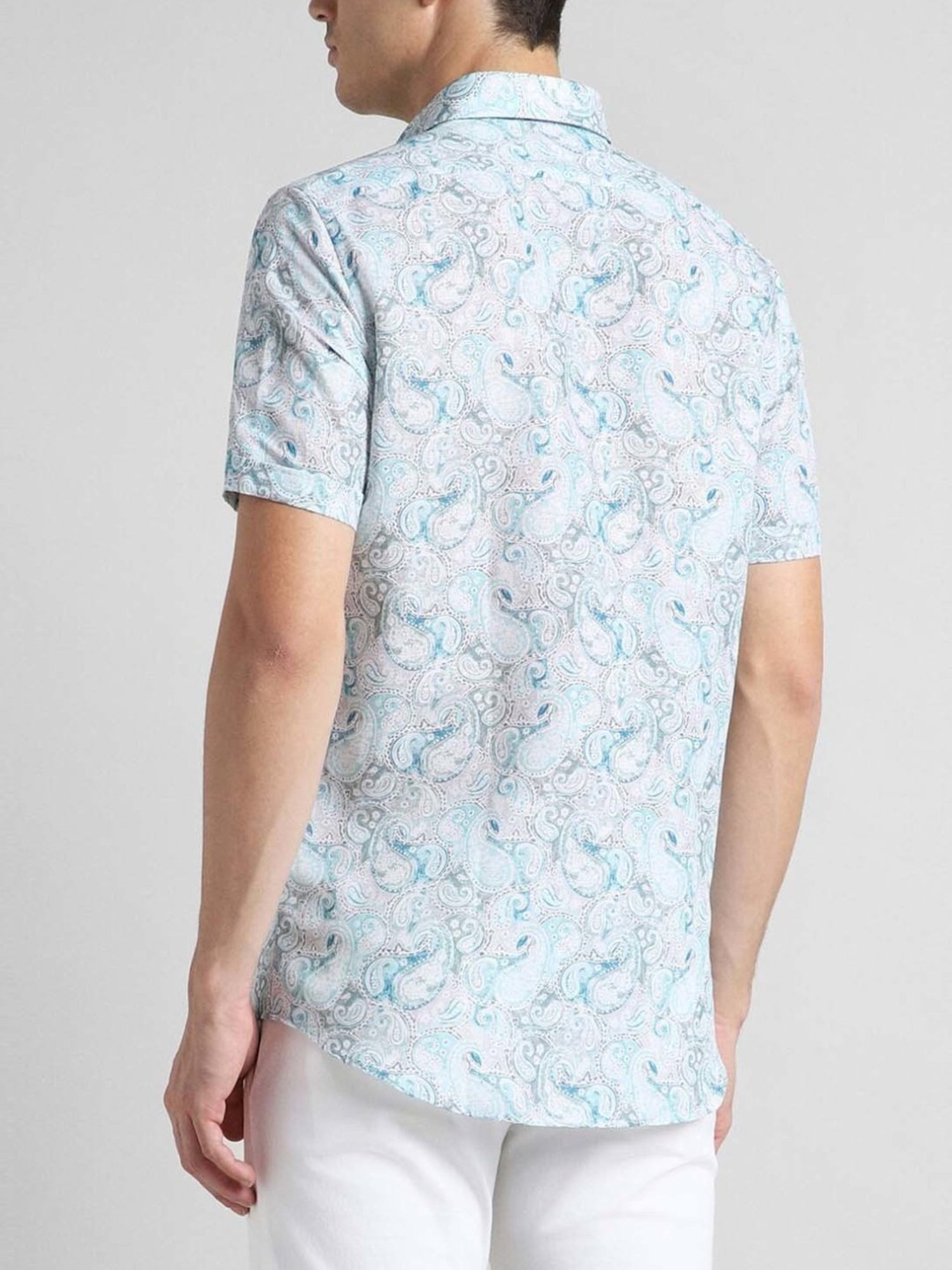 Simon Carter London Grey Printed Slim Fit Shirt