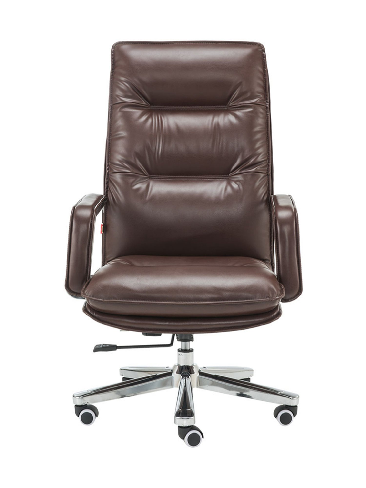 Durian Camden Brown Premium Leatherette & Chrome High Back Director Chair