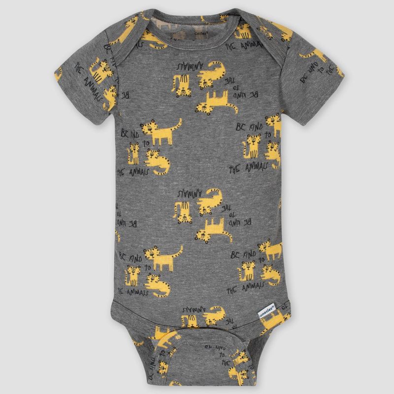 Gerber Baby Boys' 8pk Tiger Onesies - White/Yellow 3-6M
