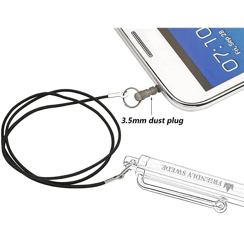 Stylus Pen Replaceable Micro-Knit Mesh Tip - Capacitive Touchscreen Stylus, Tablet Styli with Lanyards, Touch Screen Cleaning Cloth and Replacement Tips (3 Pack)