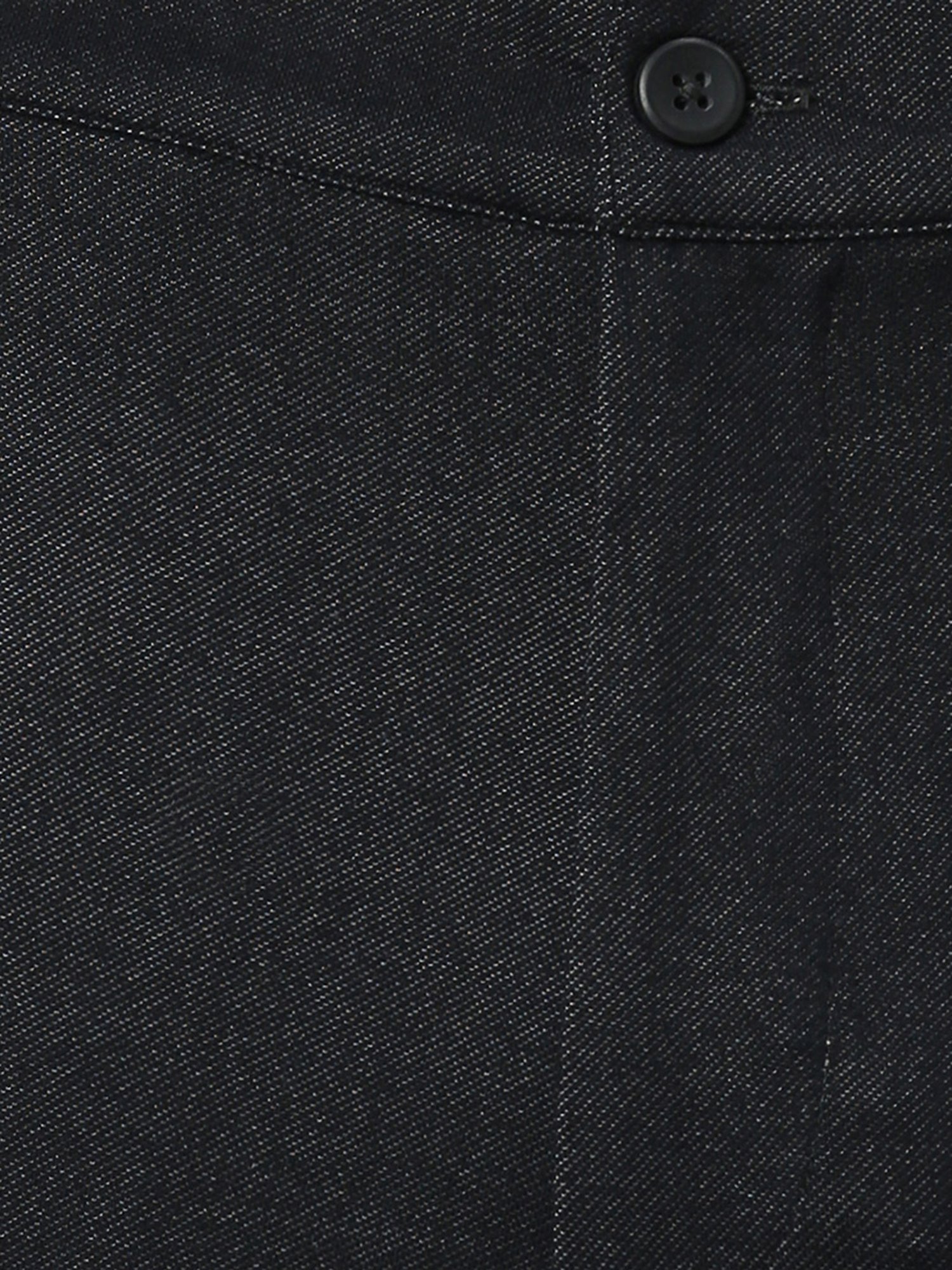 Slowave Black Regular Fit Denim Flat Front Trousers