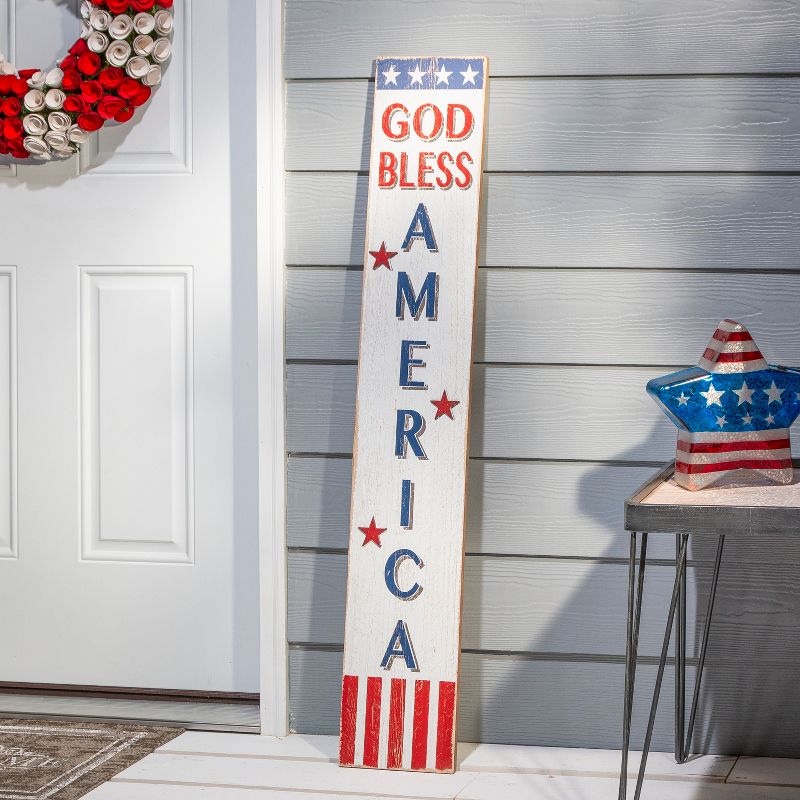 Gerson International 47.2-Inch High Assorted Wooden Americana Home D'ecor, Set of 3