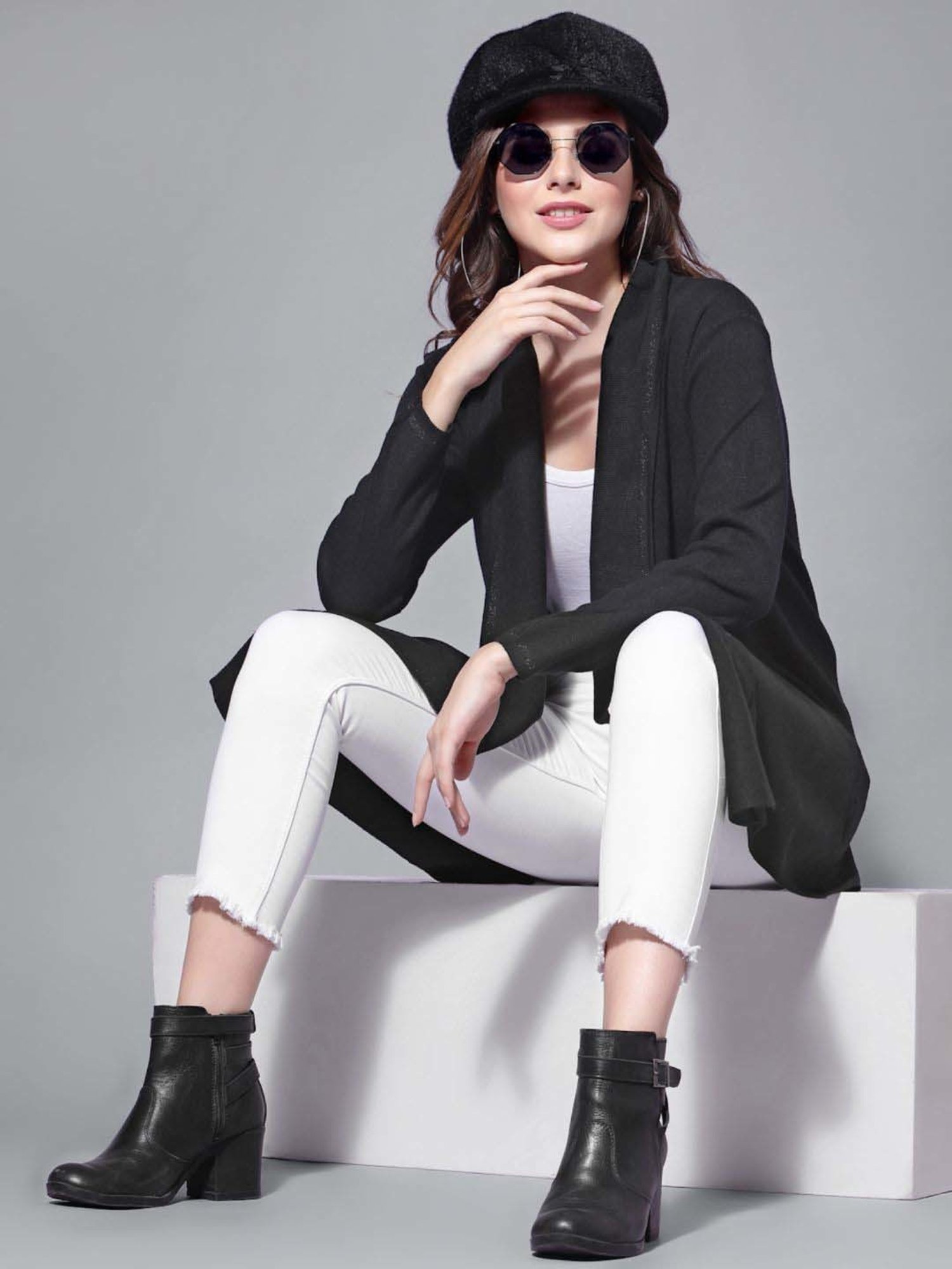 Mafadeny Black Plain Shrug