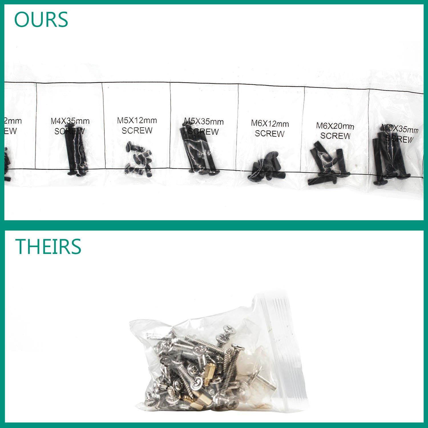 WALI Universal TV Mounting Hardware Kit Set Includes M4 M5 M6 M8 TV Screws and Spacer Fit Most TVs up to 80  (UVSP), Black