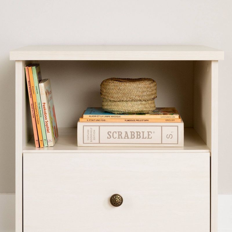 Lyara 1 Drawer Nightstand White Wash - South Shore