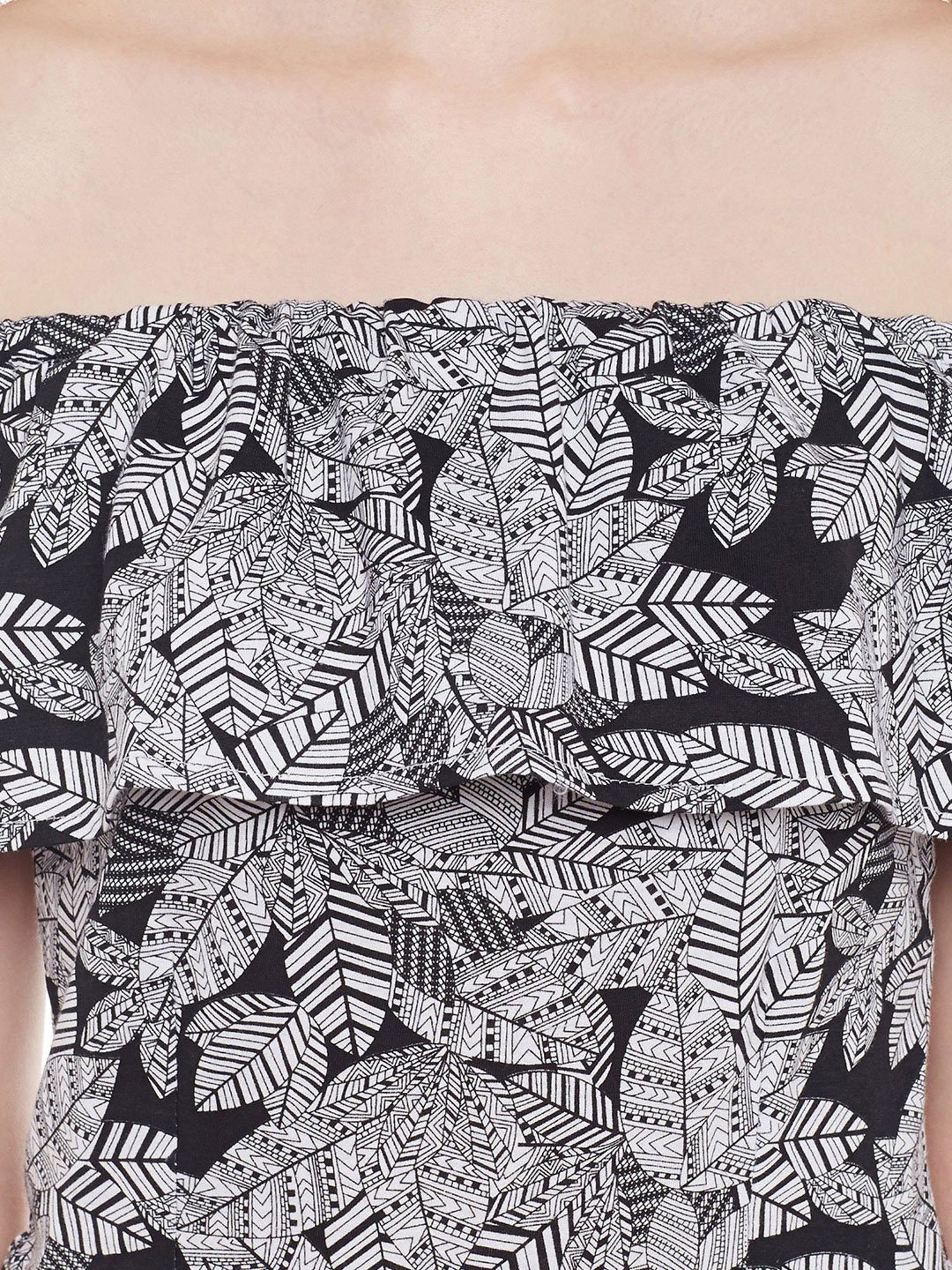 Belle Fille Black & White Printed Jumpsuit