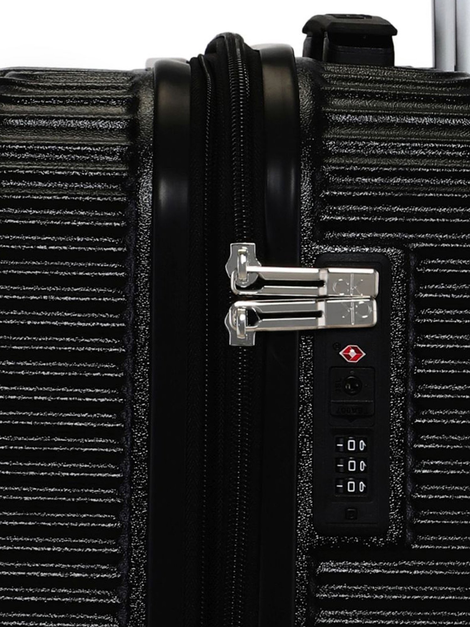 Calvin Klein Avenue Black Textured Hard Cabin Trolley Bag - 52 cm