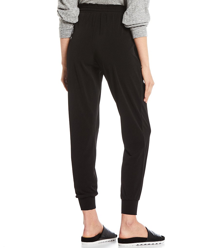 Takara Mid-Rise Elastic-Waist Crepe Knit Jogger Pants