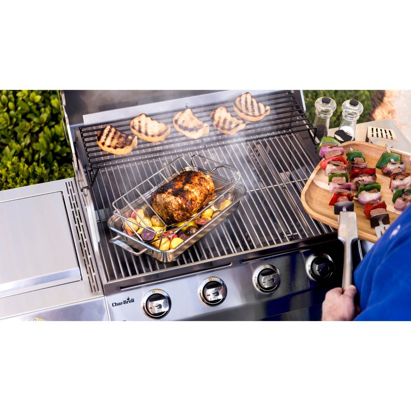 Char-Broil Grill Cookware Rib & Roast Rack - Silver