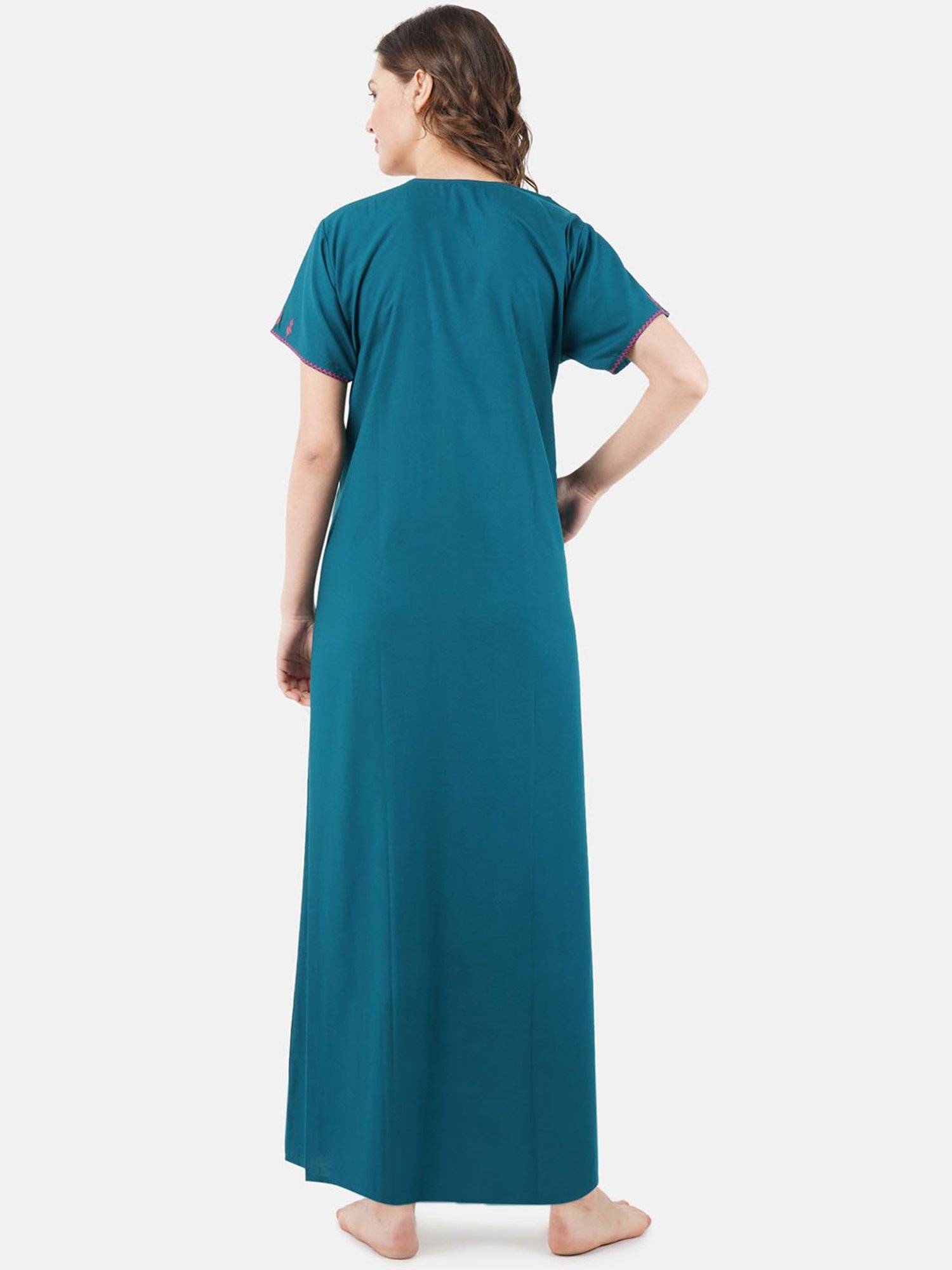 KOI SLEEPWEAR Teal Blue Embroidered Nighty